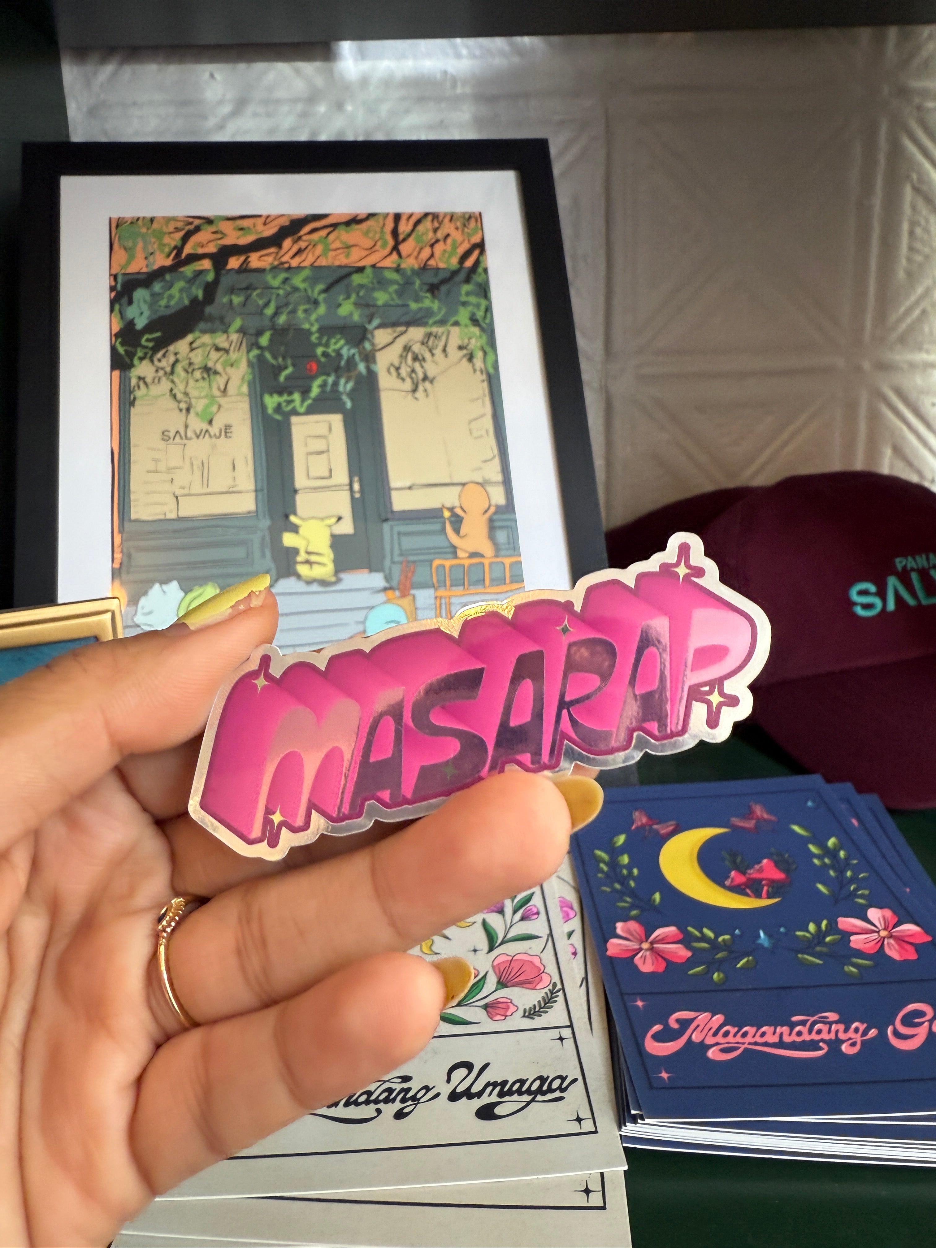 Masarap Pink Glitter Die-Cut Sticker