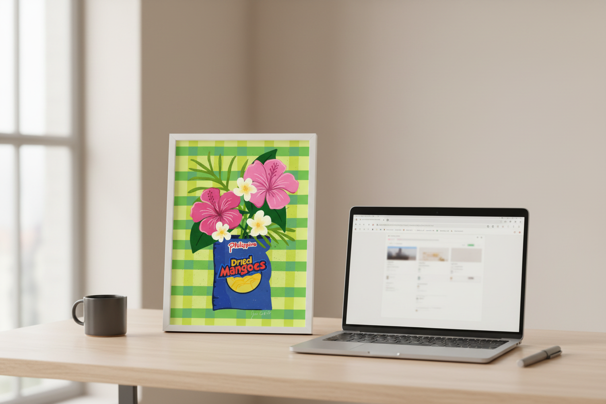 Dried Mango Vase Filipino Print