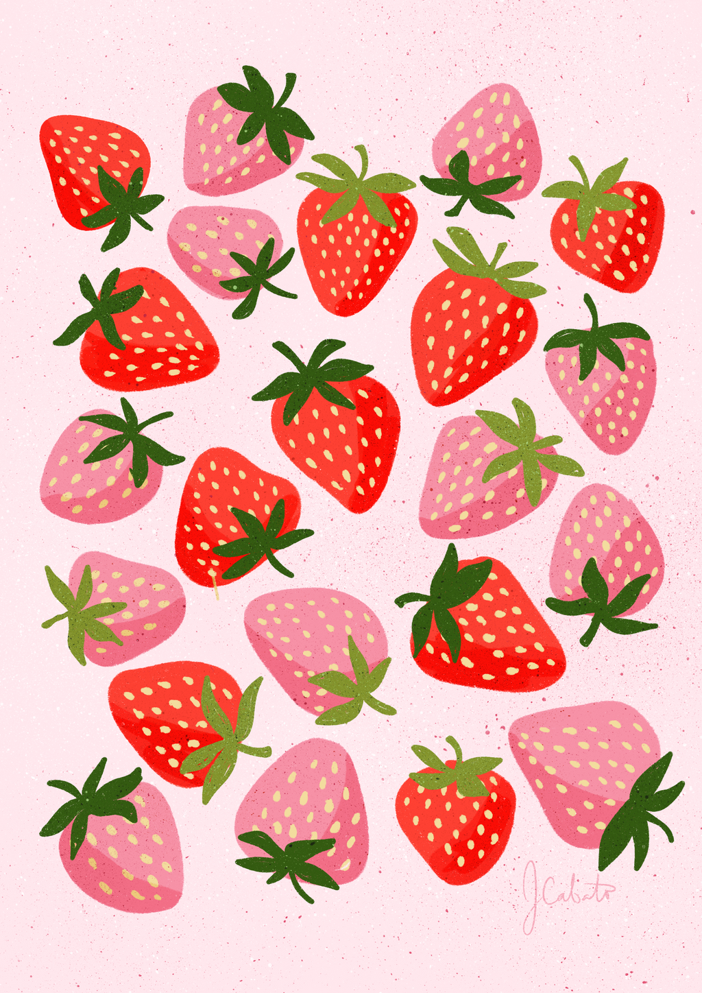 Strawberry Art Print – Fresh Fruit Botanical Wall Decor