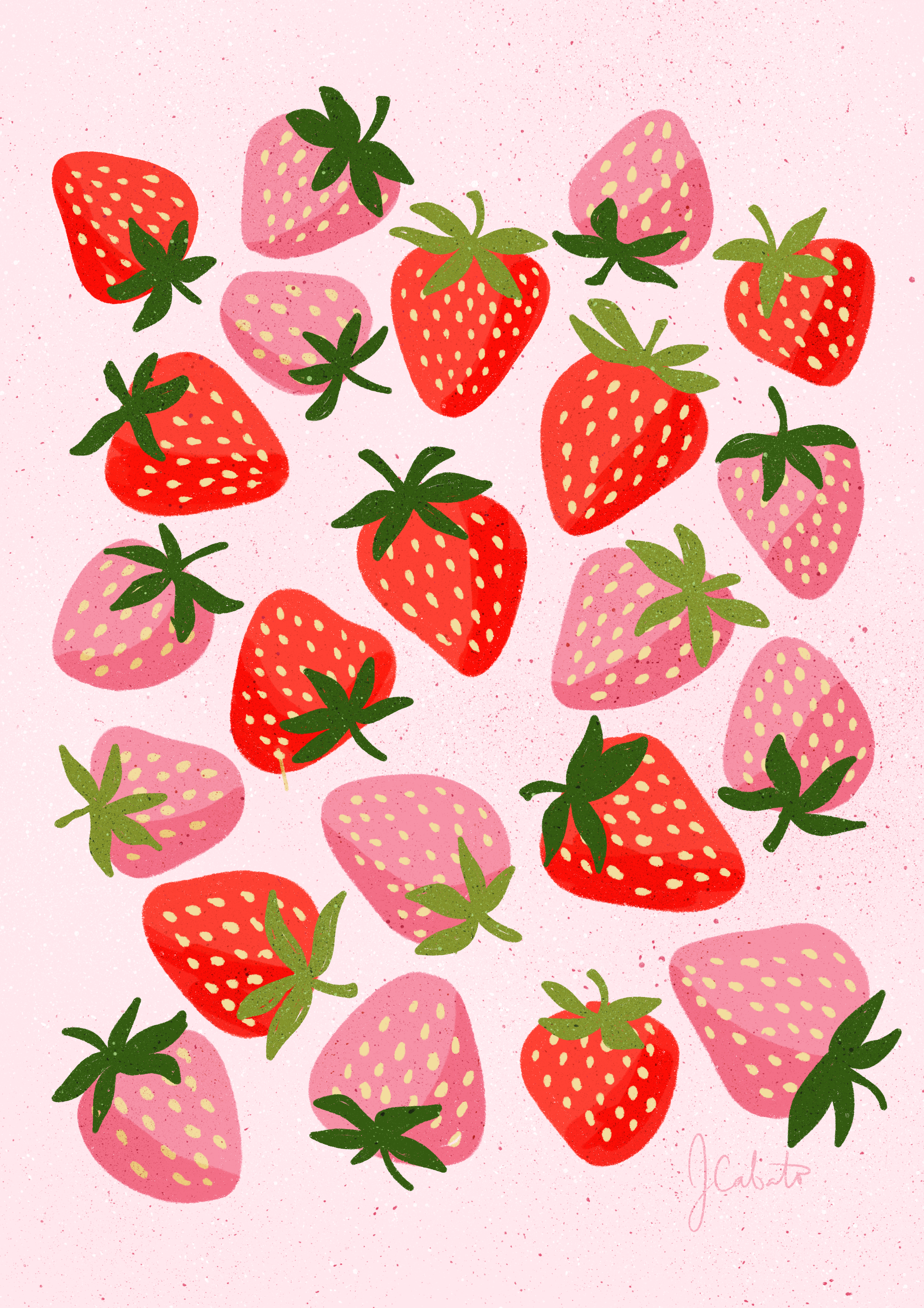 Strawberry Art Print – Fresh Fruit Botanical Wall Decor