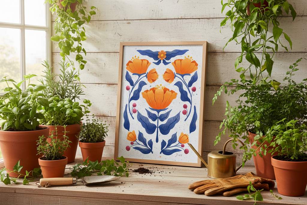 Symmetry Flowers Print