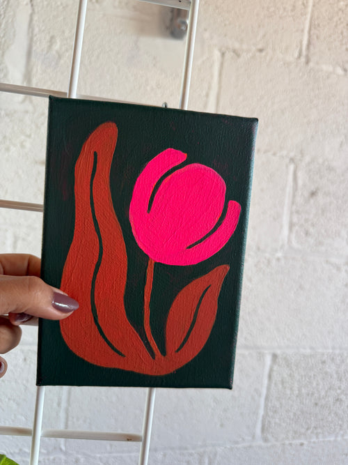 Abstract Pink Tulip Painting