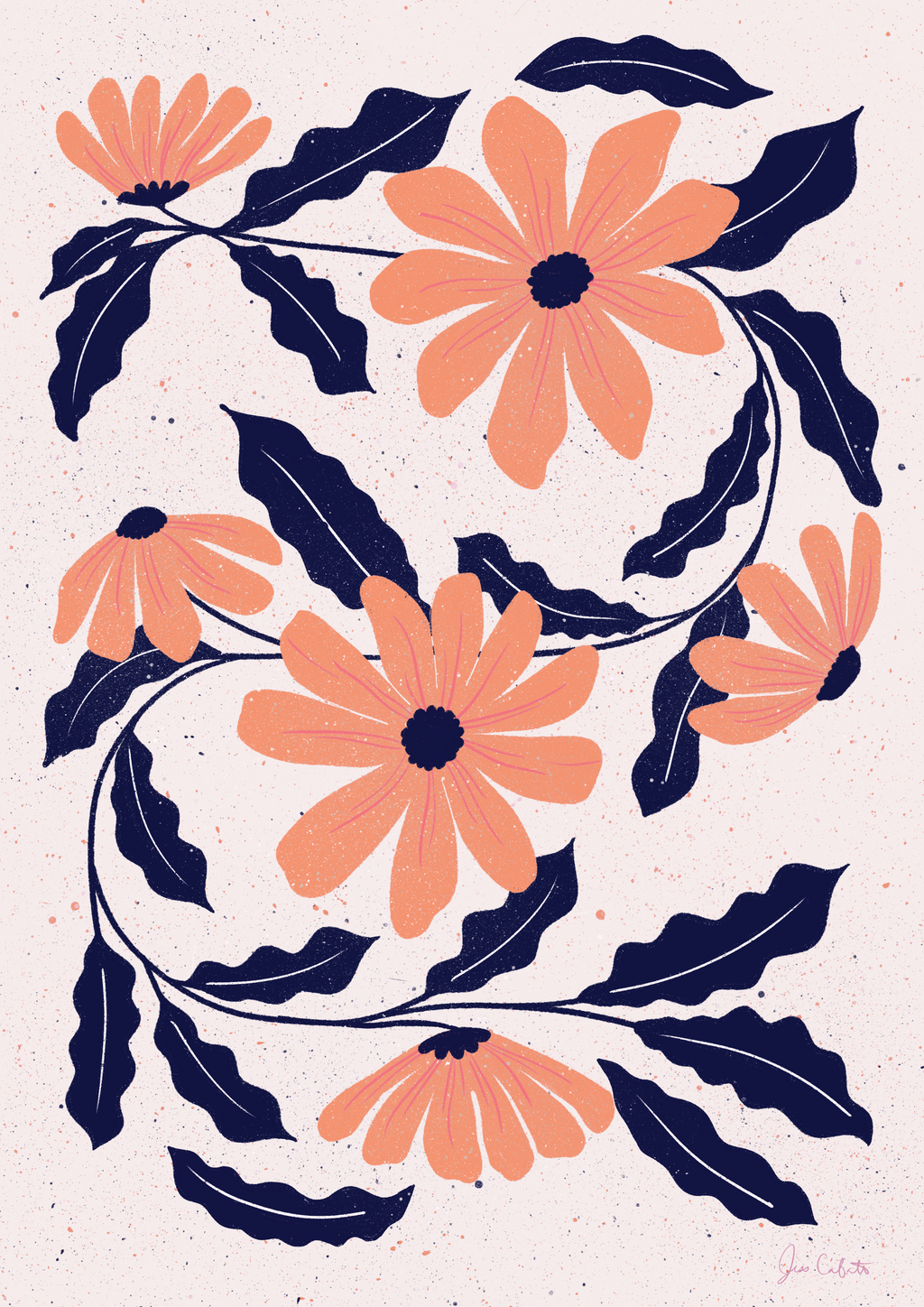 Orange Bloom Dance Print