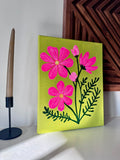 Pink Cosmos Floral Painting