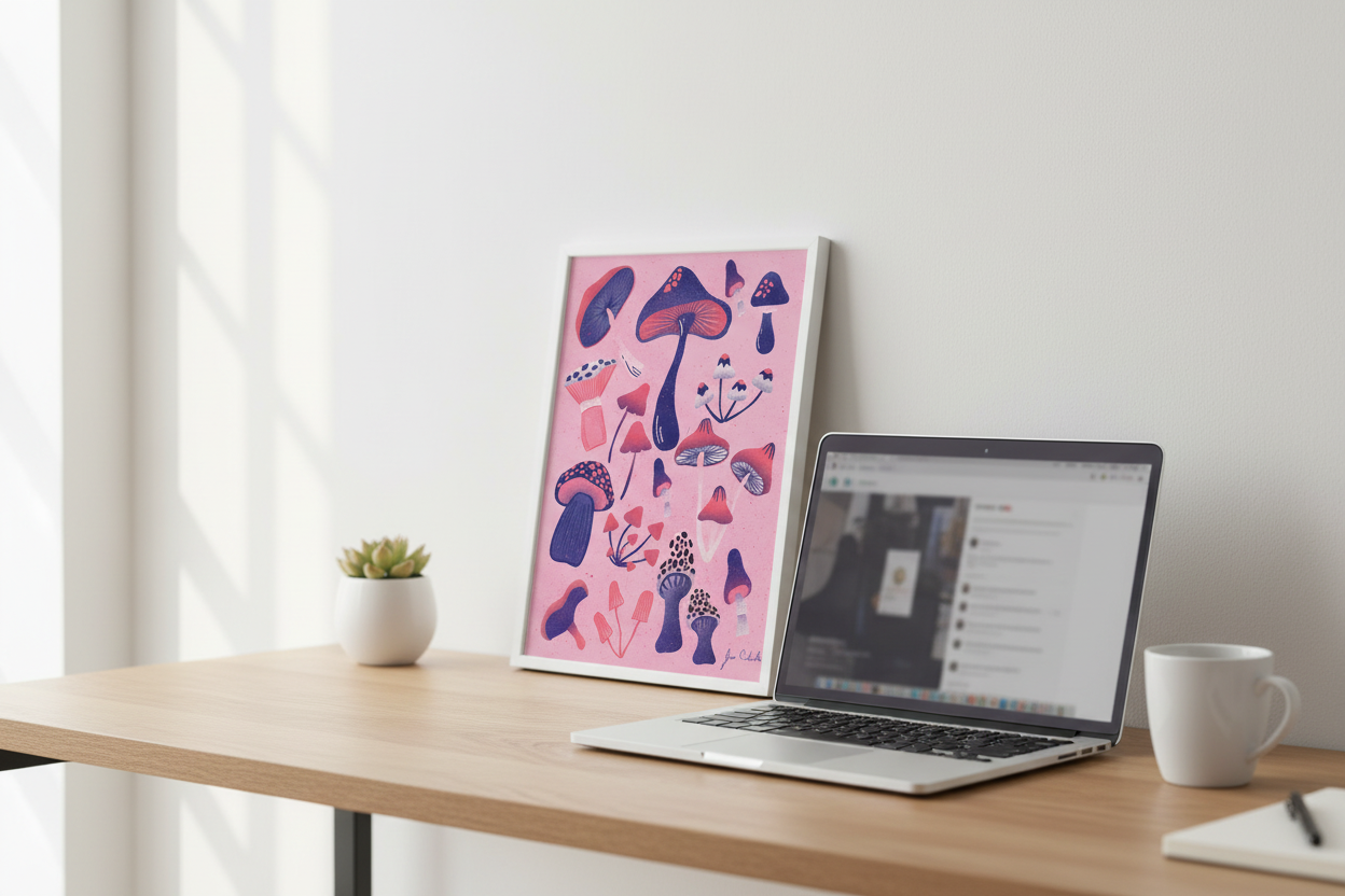 Whimsy Mushroom Garden Print