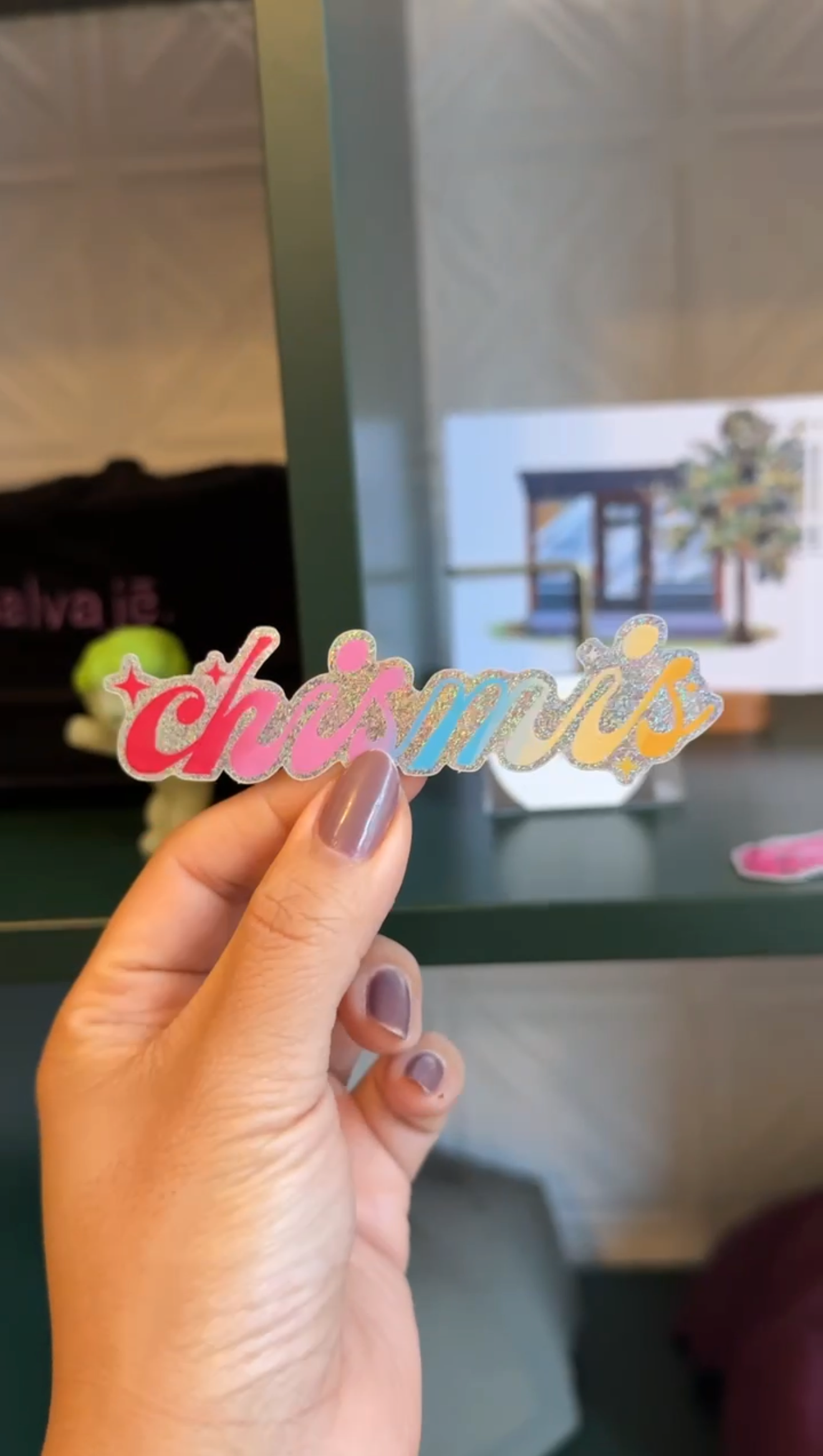 Chismas Die-Cut Holographic Sticker