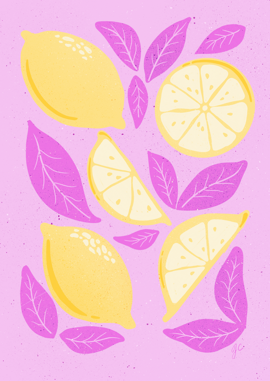 Zesty Lemons & Leaves Print