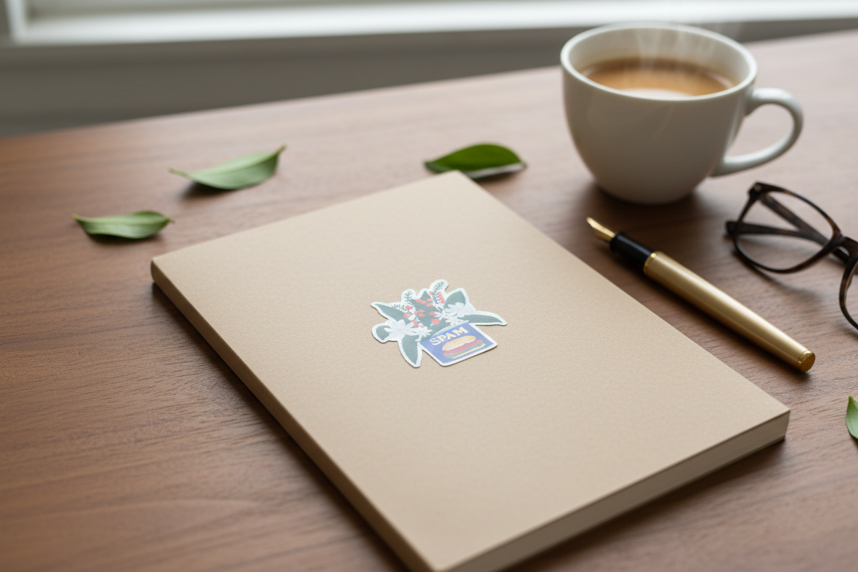 Spam Floral Die-Cut Glitter Sticker