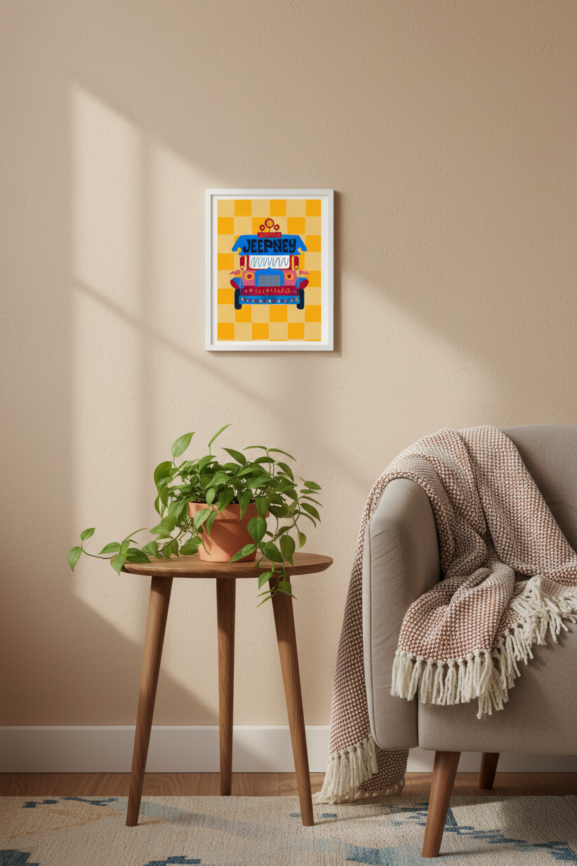 Filipino Jeepney Pinoy Pride print framed in a living room