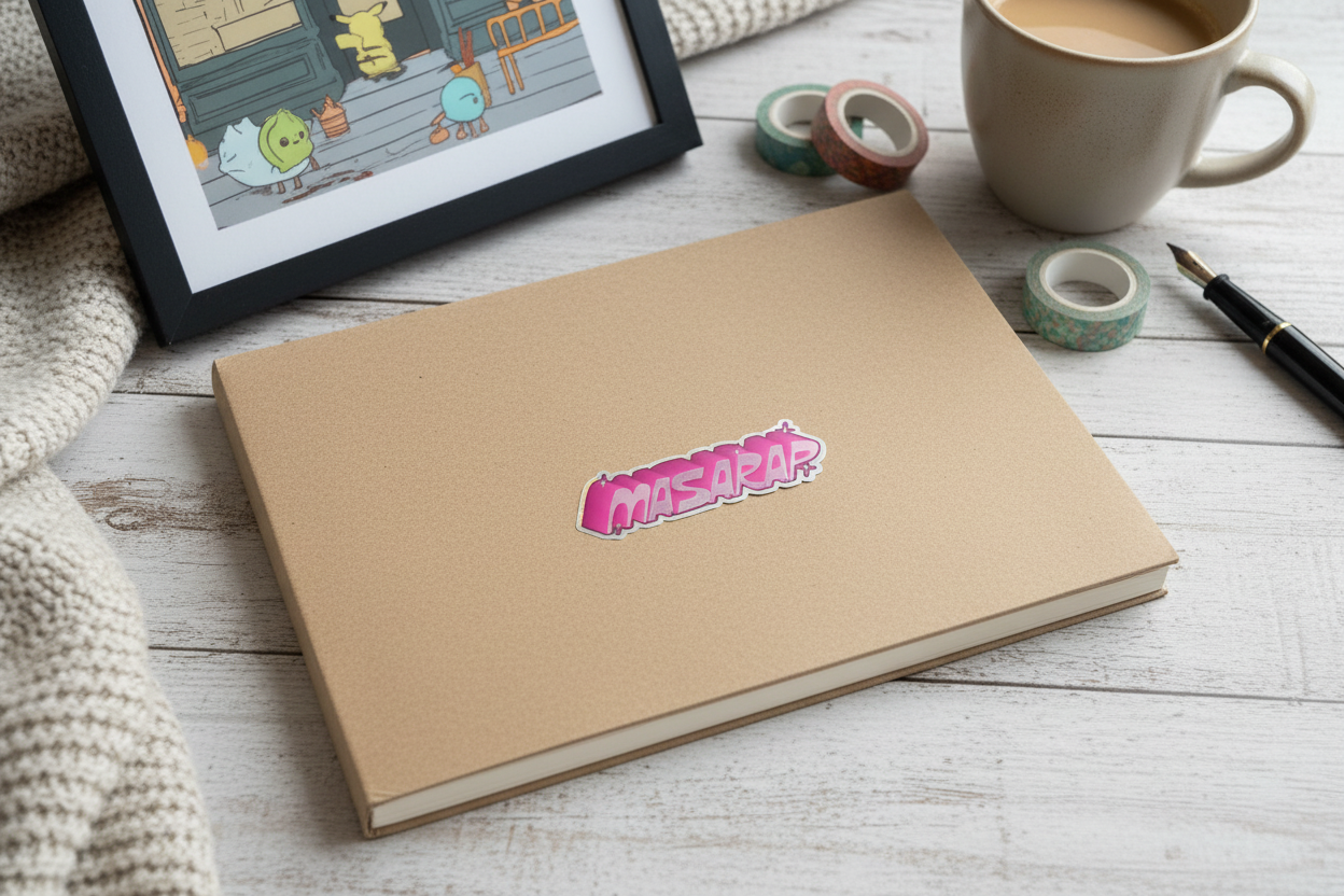 Masarap Pink Glitter Die-Cut Sticker