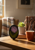 Purple Chrysanthemum on desk - warm