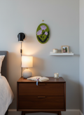 Purple Chrysanthemum with styled wall